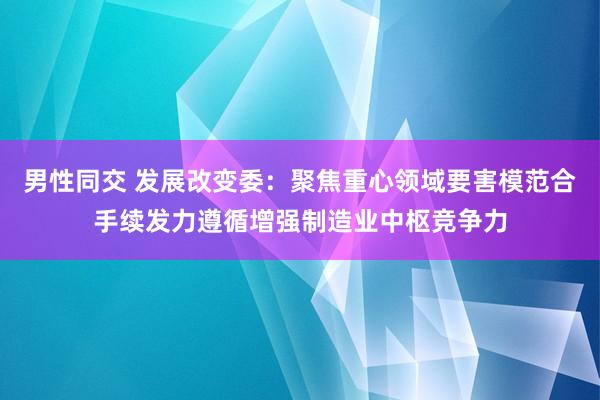 男性同交 发展改变委：聚焦重心领域要害模范合手续发力遵循增强制造业中枢竞争力