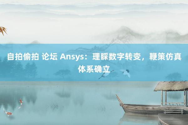 自拍偷拍 论坛 Ansys：理睬数字转变，鞭策仿真体系确立